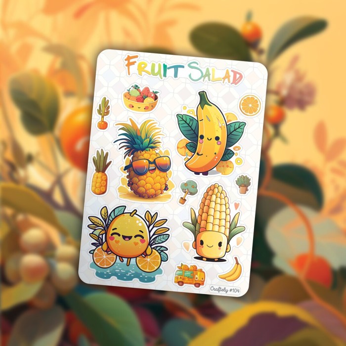 Contoh Desain Stiker Salad Buah Menarik