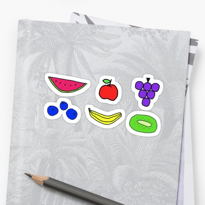 Contoh desain stiker salad buah